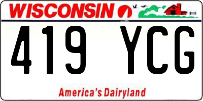 WI license plate 419YCG