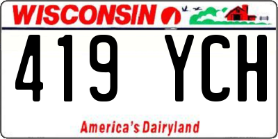 WI license plate 419YCH