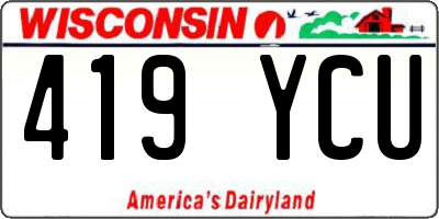 WI license plate 419YCU