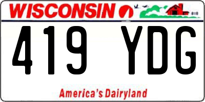 WI license plate 419YDG