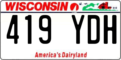 WI license plate 419YDH