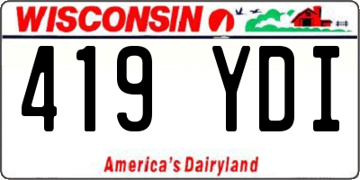 WI license plate 419YDI