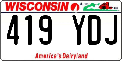 WI license plate 419YDJ