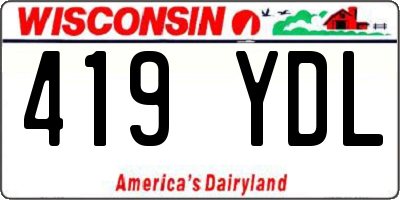 WI license plate 419YDL