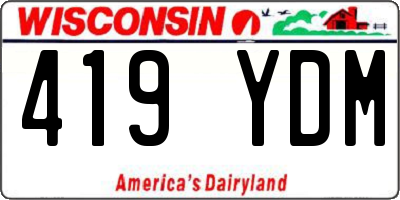 WI license plate 419YDM