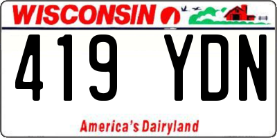 WI license plate 419YDN