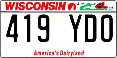 WI license plate 419YDO
