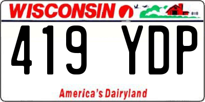 WI license plate 419YDP