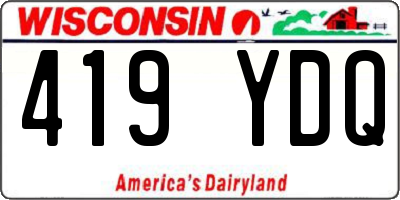 WI license plate 419YDQ