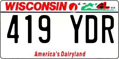 WI license plate 419YDR