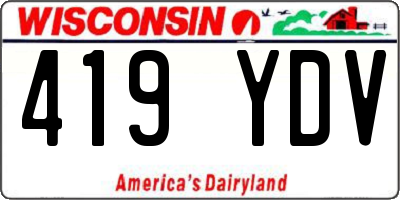 WI license plate 419YDV