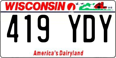 WI license plate 419YDY