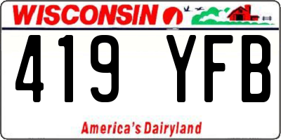 WI license plate 419YFB