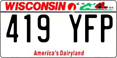 WI license plate 419YFP
