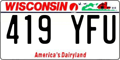 WI license plate 419YFU