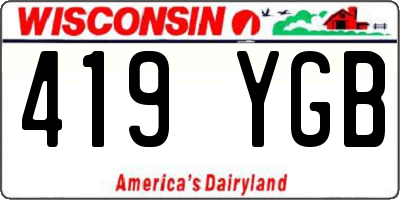 WI license plate 419YGB