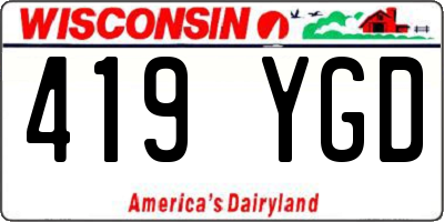 WI license plate 419YGD