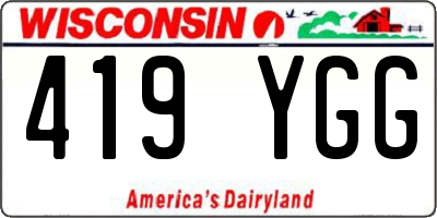 WI license plate 419YGG