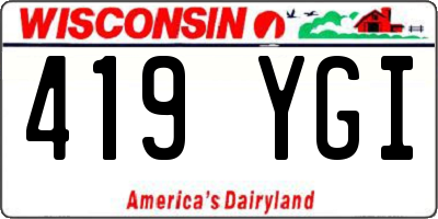 WI license plate 419YGI