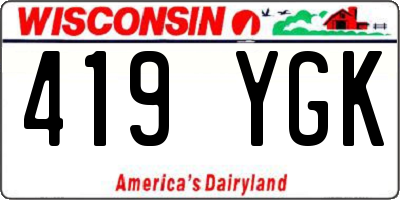 WI license plate 419YGK