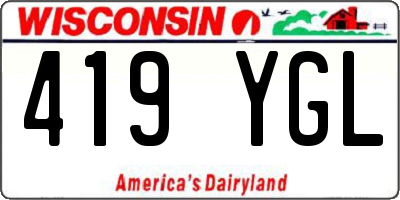 WI license plate 419YGL