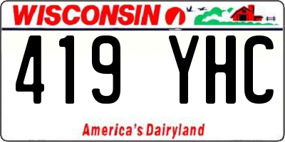 WI license plate 419YHC