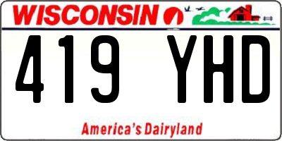 WI license plate 419YHD