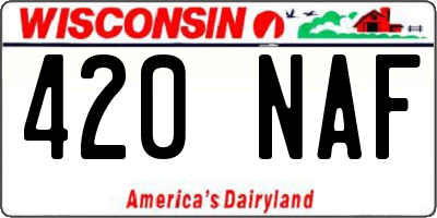 WI license plate 420NAF