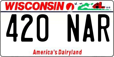 WI license plate 420NAR