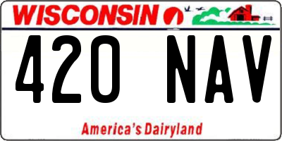 WI license plate 420NAV