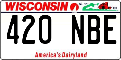 WI license plate 420NBE
