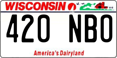 WI license plate 420NBO