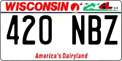 WI license plate 420NBZ