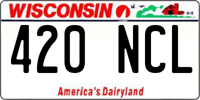 WI license plate 420NCL
