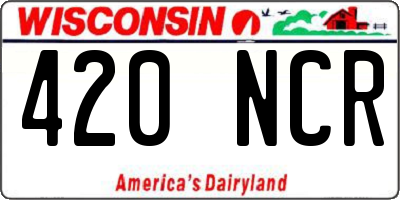 WI license plate 420NCR