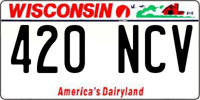 WI license plate 420NCV