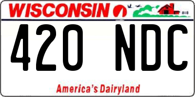 WI license plate 420NDC