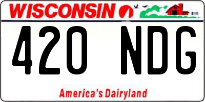 WI license plate 420NDG