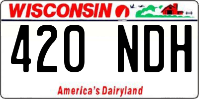 WI license plate 420NDH