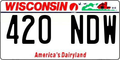 WI license plate 420NDW