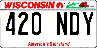 WI license plate 420NDY