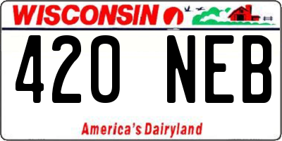 WI license plate 420NEB