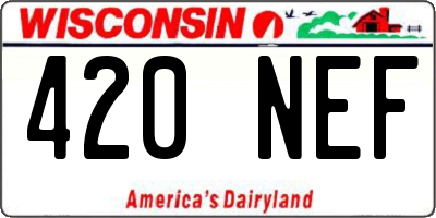 WI license plate 420NEF