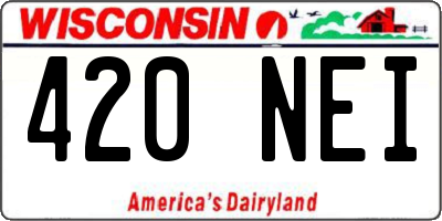 WI license plate 420NEI