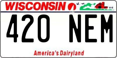 WI license plate 420NEM