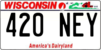 WI license plate 420NEY