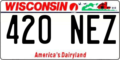 WI license plate 420NEZ