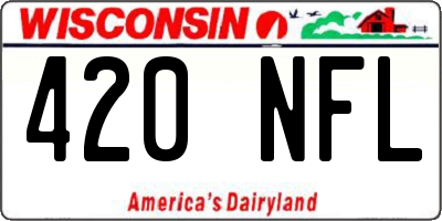 WI license plate 420NFL
