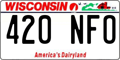 WI license plate 420NFO