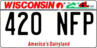 WI license plate 420NFP